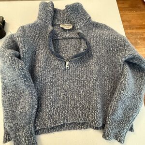 Everlane Heathered Blue Turtleneck Sweater